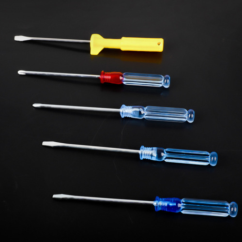 Factory direct supply transparent handle screwdriver small crystal mini screwdriver transparent head flat-head cross screwdriver