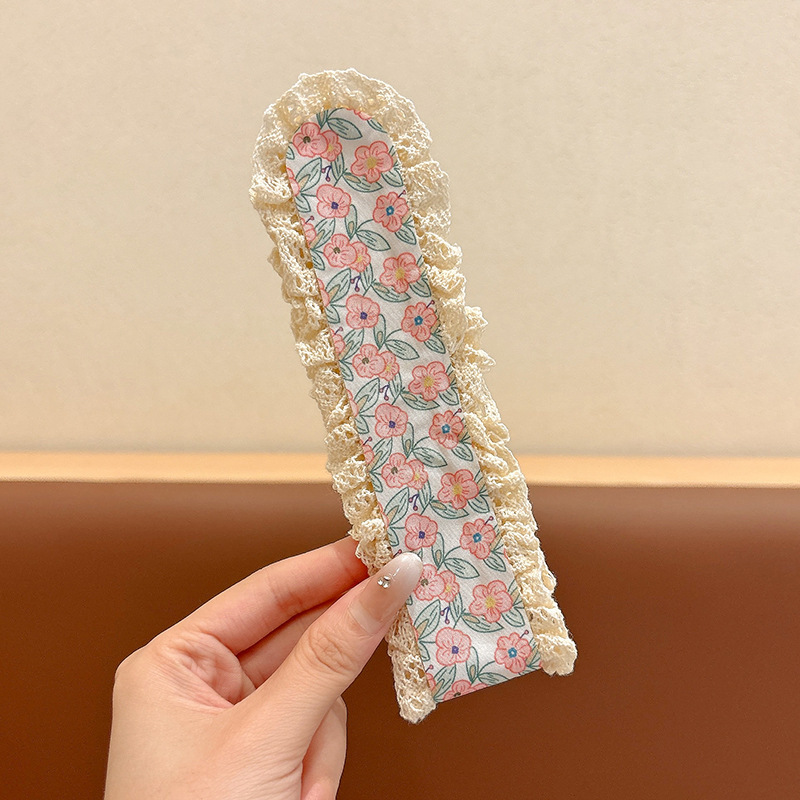 法式碎花针织刘海贴碎发魔术贴头发贴发带女不压发箍洗脸头箍头饰|undefined