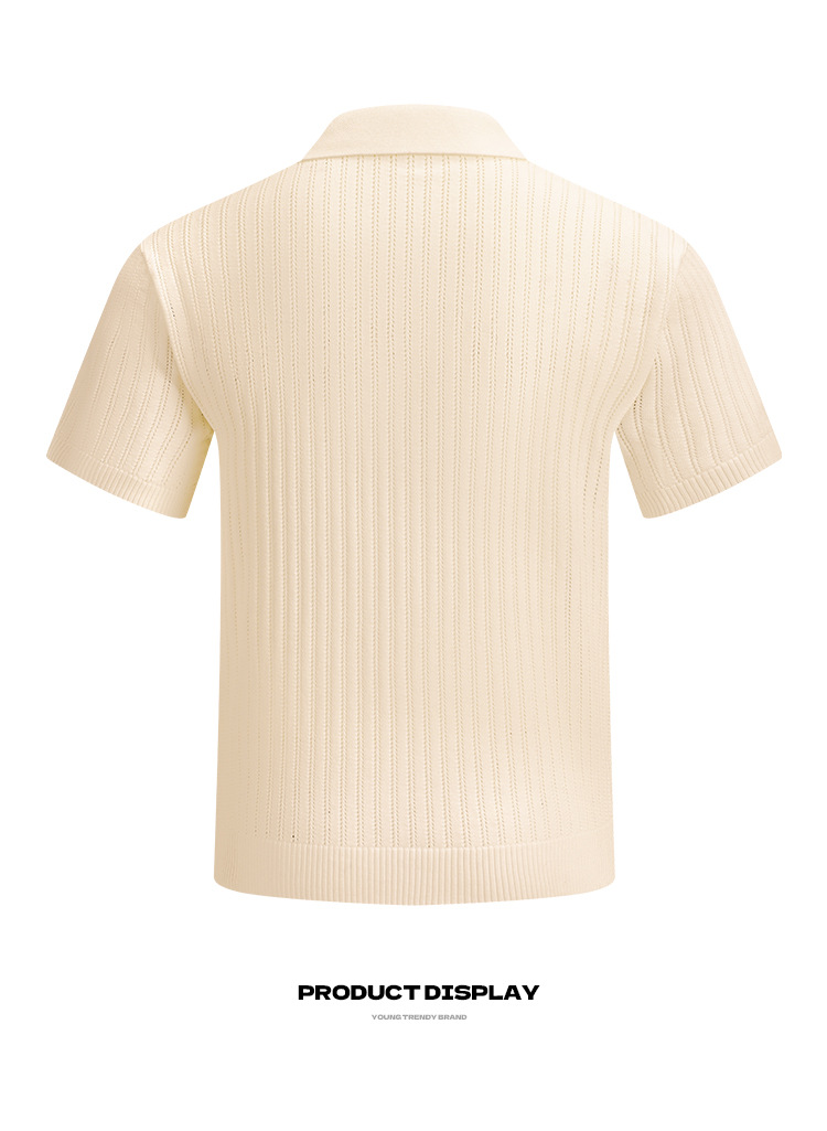 Herren Strickjacke Kurzarm Aus Häkelstrick Sommer Cardigan Luftig_voghion.com