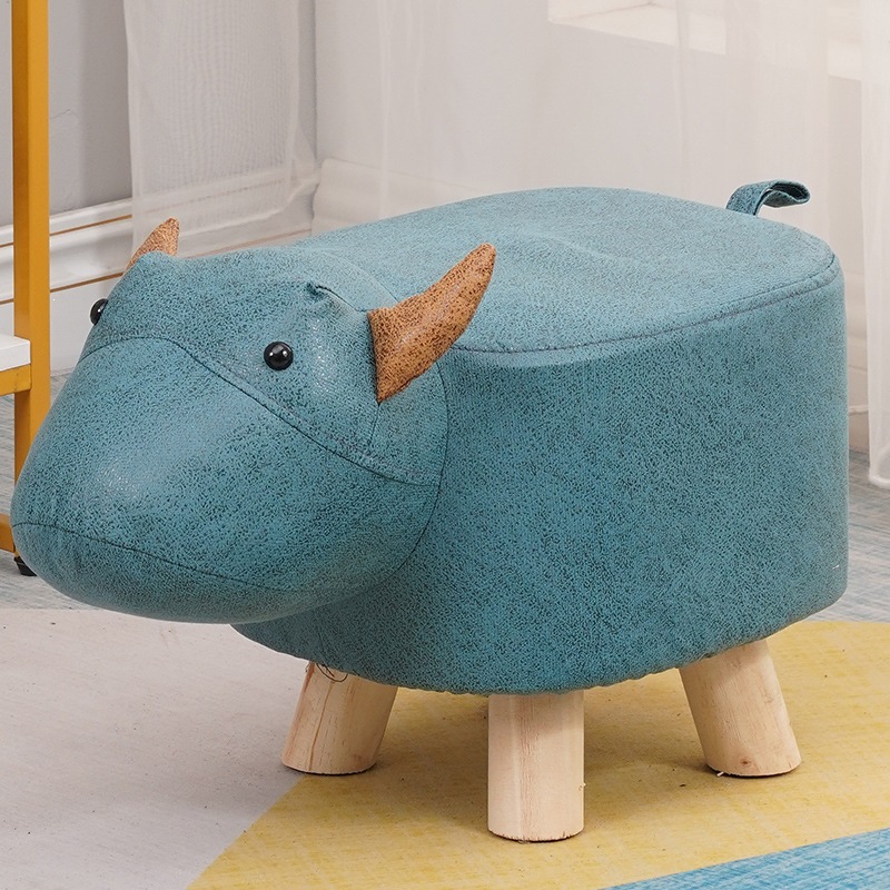 Fábrica directa taburetes para niños taburetes para animales taburetes de madera sólida para cambiar zapatos taburetes creativos pequeños taburetes de casa sala de estar dibujos animados lindos