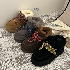 河南桑坡新款雪地靴厚底加厚羊毛加厚系带芙卡拉短靴