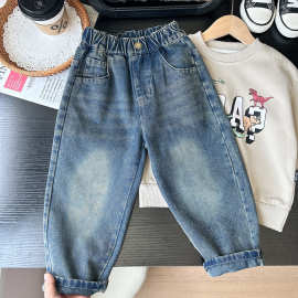 2025新款秋款童装男童儿童百搭直筒牛仔长裤潮洋气休闲裤批发代发