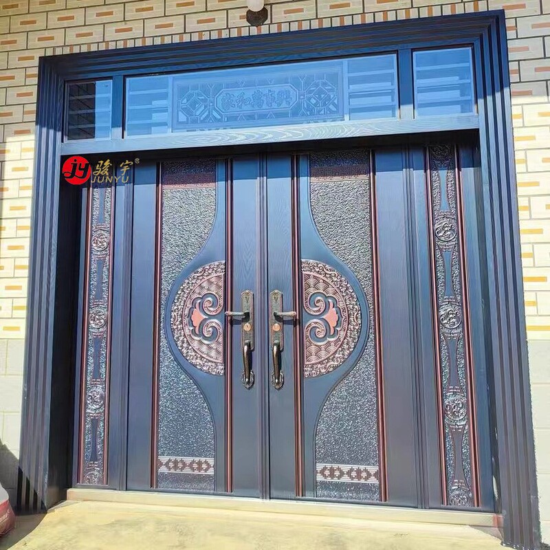 Wholesale Luxury Cast Aluminum Door Double Door Villa Country Home Door Zinc Alloy Door