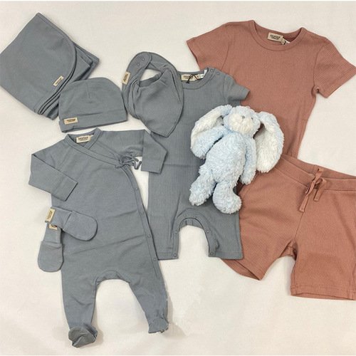 New 24SS Danish Marmor Soft Modal Baby Bodysuit with Detachable Cuffs for Infants and Toddlers