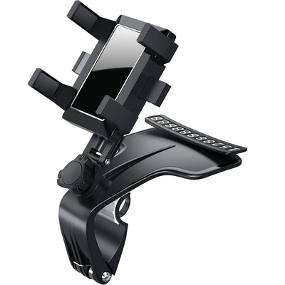 Car Snap-On Mobile Phone Holder Car Navigation Support Frame Instrument Panel Sun Visor Rearview Mirror Multi-Functional Holder (Car phone holder) - black
