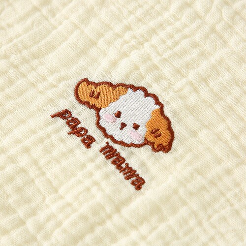 Newborn baby three-layer gauze embroidered burp napkin for male and female baby shoulder pad pure cotton waterproof milk vomiting napkin saliva napkin
