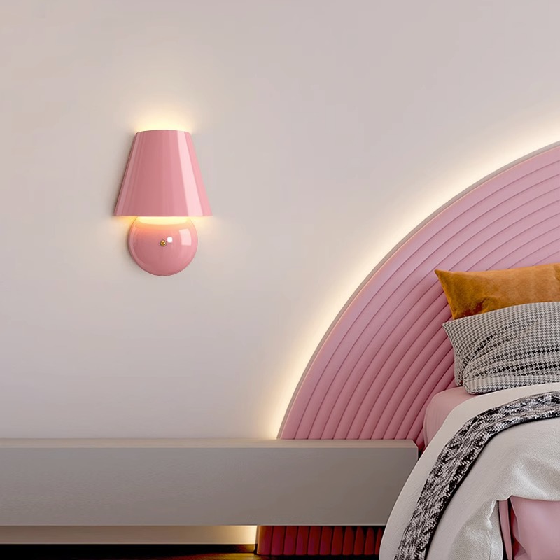 Luz de cabecera creativa de fondo de la sala de estar con lámpara de pared de fondo con interruptor de pared de corredor con lámpara Marlon cálida y moderna