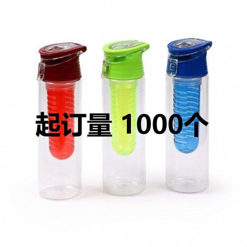 In stock! Transparent straight plastic cup pulp Cup portable cover sports Kettle tea leak Cup advertising plastic water Cup