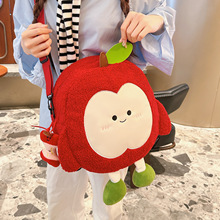 ins风呆萌可爱苹果儿童双肩包卡通学生书包出游旅行男孩女童背包