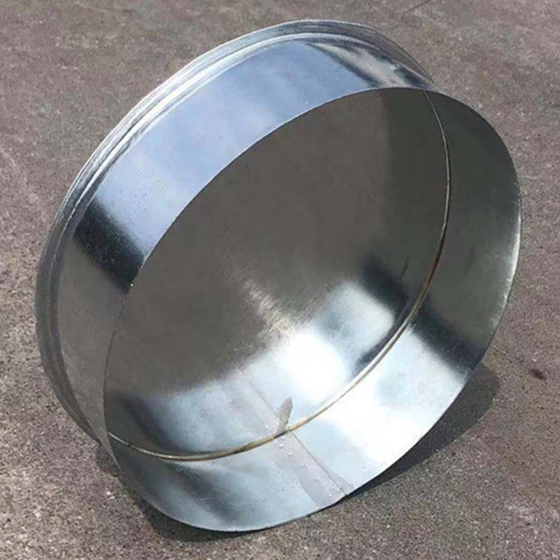 广东韶关不锈钢螺旋风管封头 排烟通风管道镀锌白铁皮封板