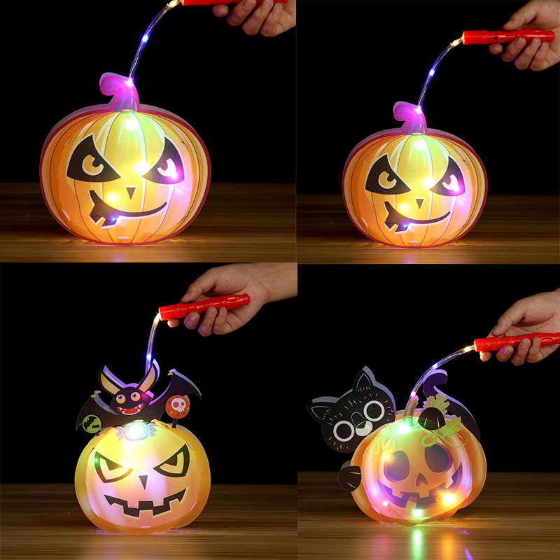 Halloween calabaza fantasma cabeza hebilla etapa rendimiento suministros Ghost Festival partido tocado luminoso cráneo diadema apoyos