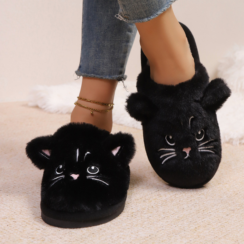 Baotou transfronterizo damas otoño invierno interior y exterior soleas cálidas de peluche zapatillas de algodón zapatillas de espuma EVA suela