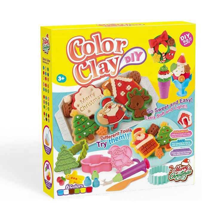 Amazon juguetes de Navidad barro de cristal barro de color galletas de letras molde conjunto de barro de goma transfronterizo regalos para niños