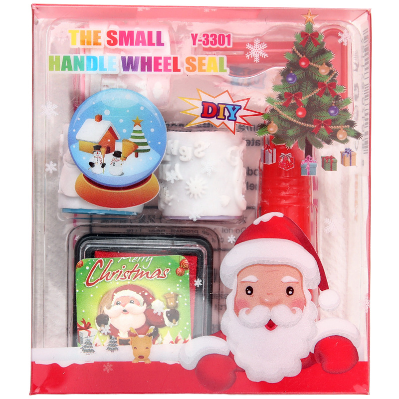 Santa Claus roller Seal roller handle niños estudiante regalo de Navidad roller Seal traje regalo papelería