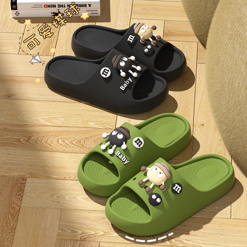 Zapatillas para niños niña 2025 nuevo estilo interior hogar verano dibujos animados briquetas suela gruesa sandalias y pantuflas para niños