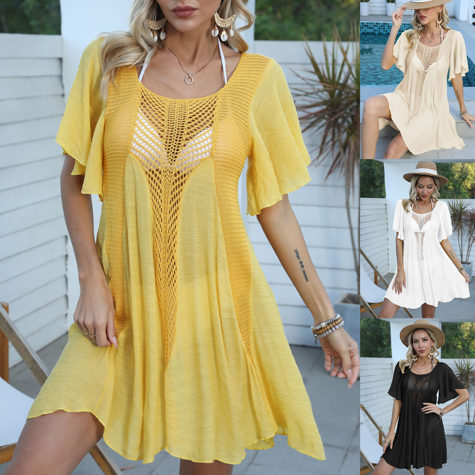 Women's Solid Color Beach Classic Style Cover Ups display picture 2