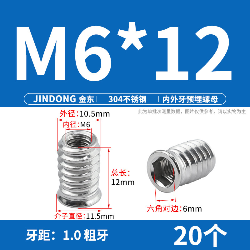 304 ステンレス鋼の内外ネジ埋め込みナット家具セットナット六角穴付き皿ネジネジファームウェア|undefined