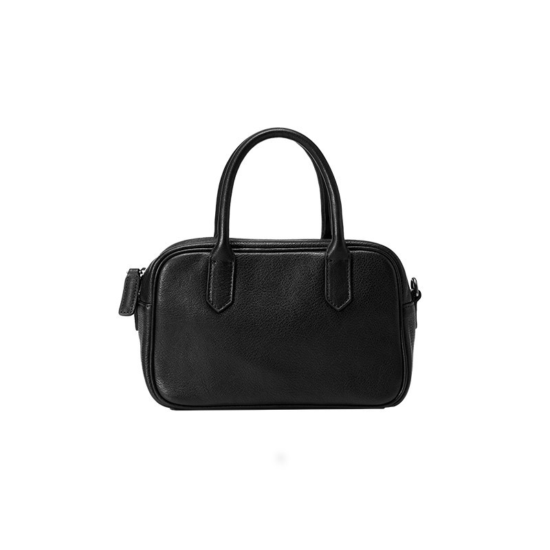 Qiu Zhen Wide Bowling Bag Vegetable Tanned Sheepskin Retro Commuter Shoulder Crossbody Bag Genuine Leather Small Square Handbag For Women - Thumbnail 7