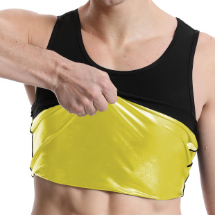 Cross-border Men's Sweatshirt Body Shaper Tunic Vest Sports Beauty European and American Sauna Sweatshirt Slim Fitness Clothing