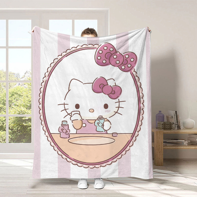Monopolio transfronterizo de dibujos animados Sanrio mantas para niños lindas Hellokitty flange mantas de peluche cuatro estaciones mantas de peluche