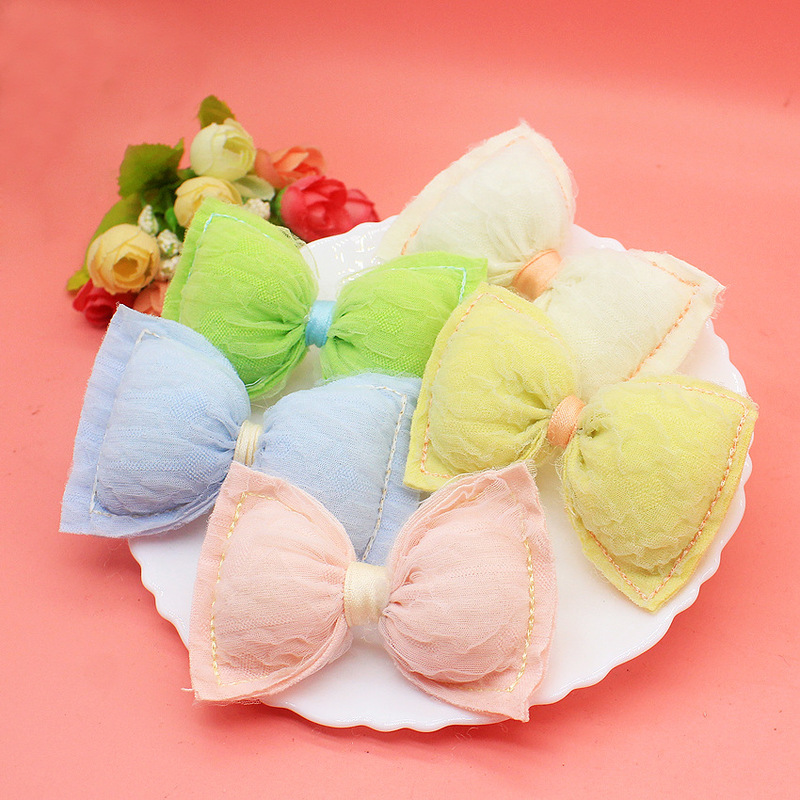 Ins Spring Color Fresh Rainbow New Gauze Bow Fabric Decoration Small Accessories DIY Girls Headwear Accessories Ins Spring Color Fresh Rainbow New Gauze Bow Fabric Decoration Small Accessories DIY Girls Headwear Accessories