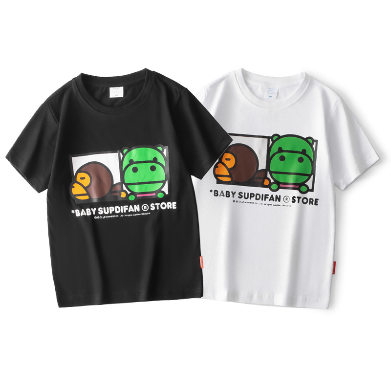 2021夏季潮牌男童短袖休闲卡通ape童装T恤洋气运动中小童上衣|ms