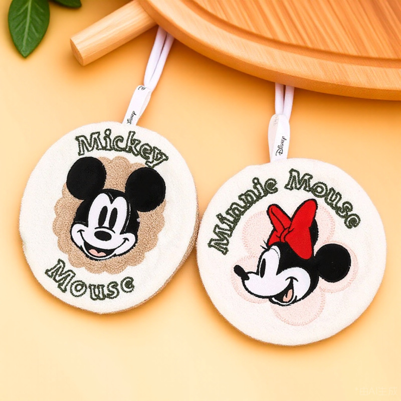 Thickened Mickey Mouse Hand Towel, Hanging Coral Velvet Kitchen and Bathroom Rag, Kt Cat Handkerchief, Thickeneded and Soft Thickened Mickey Mouse Hand Towel, Hanging Coral Velvet Kitchen and Bathroom Rag, Kt Cat Handkerchief, Thickeneded and Soft