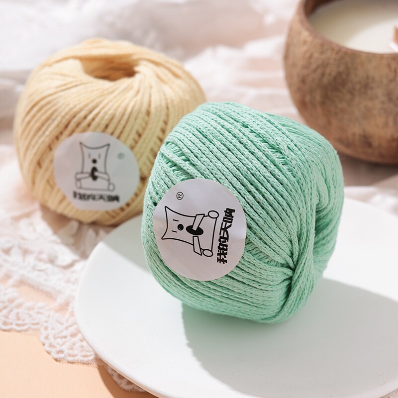 2mm Hollow Cotton Yarn in Stock, Same Style as on Xiaohongshu, Round Strand Yarn for Knitting, Rope Weaving, Crochet Bags, Handmade DIY Yarn