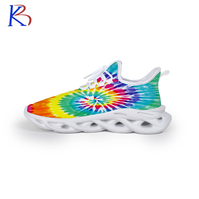 Cross-Border Blade-Style Tie-Dye Rainbow Sneakers for Men and Women, Tennis Running Shoes, Custom Mesh Casual Running Shoes with 3D Printing Cross-Border Blade-Style Tie-Dye Rainbow Sneakers for Men and Women, Tennis Running Shoes, Custom Mesh Casual Running Shoes with 3D Printing