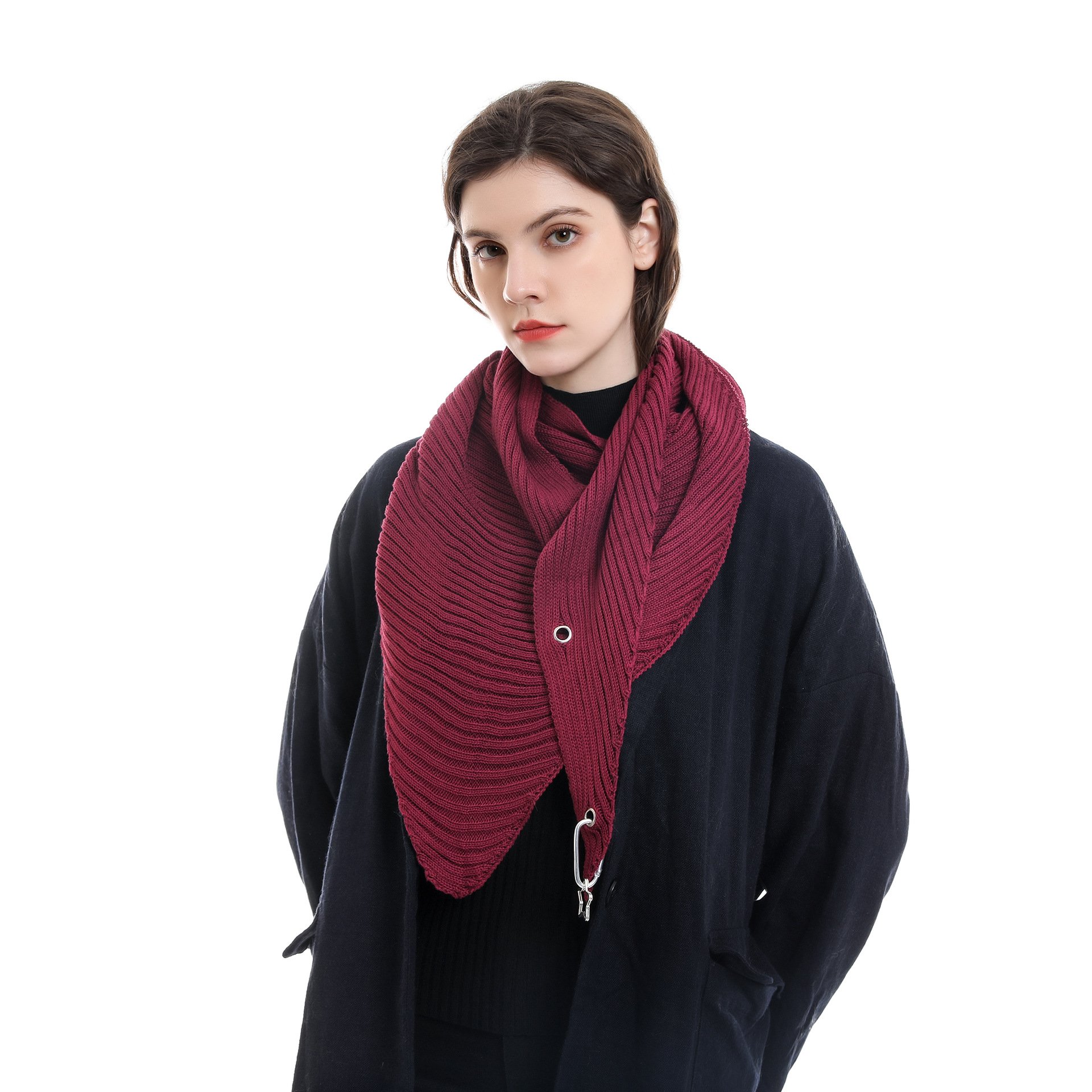 Otoño e invierno nueva bufanda de lana cálida para hombres y mujeres mismo triángulo bufanda temperamento de moda personalidad simple 2021