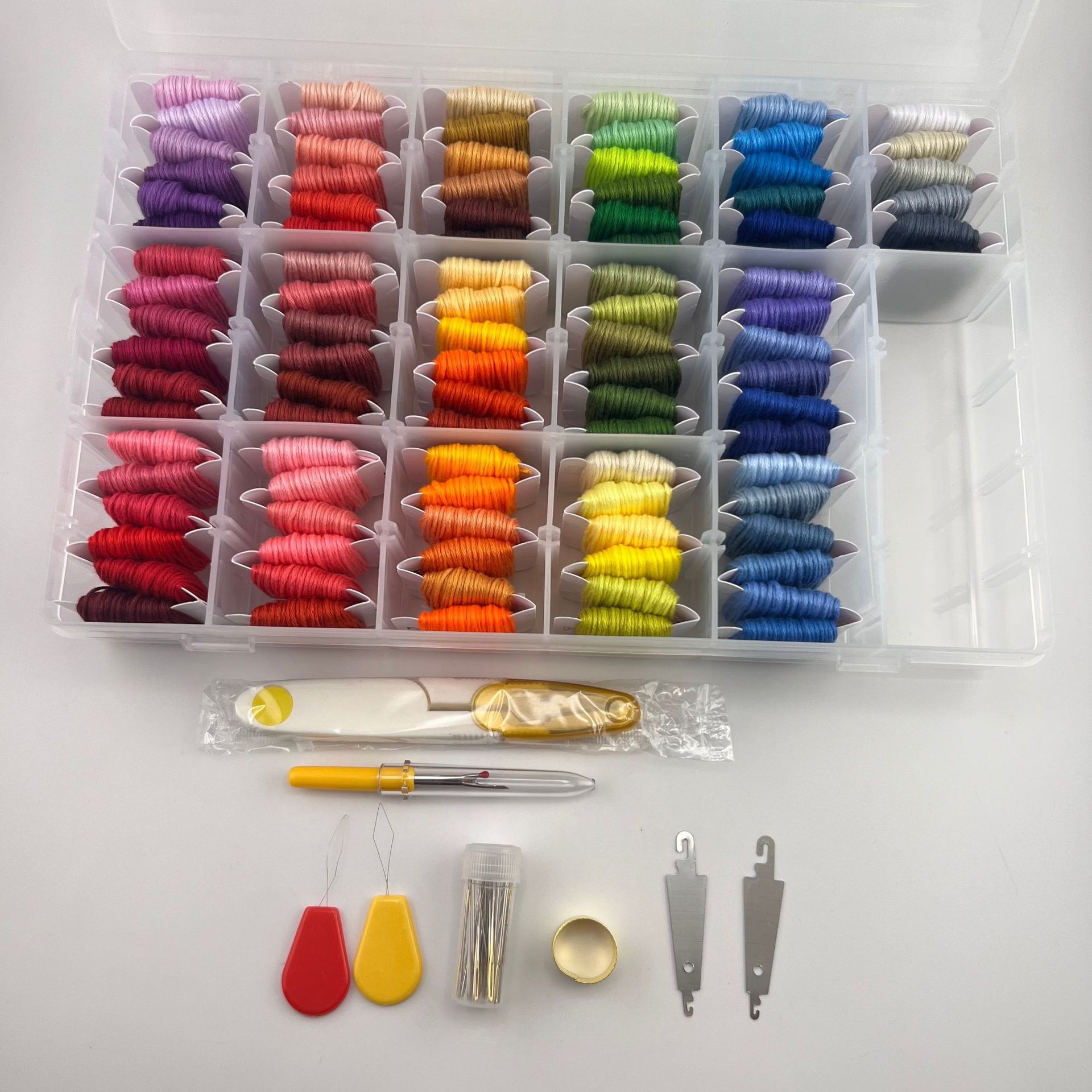 DMC hilo de punto de cruz tablero de bobinado 50 colores 100 colores traje 8 M hilo de bordado de algodón ecológico de 6 hilos 12 tarjetas de hilo al por mayor