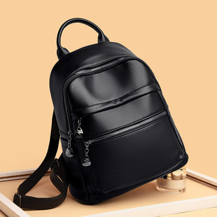 Capacious backpack, shoulder bag, fashionable school bag, travel bag, genuine leather, 2023 collection, anti-theft
