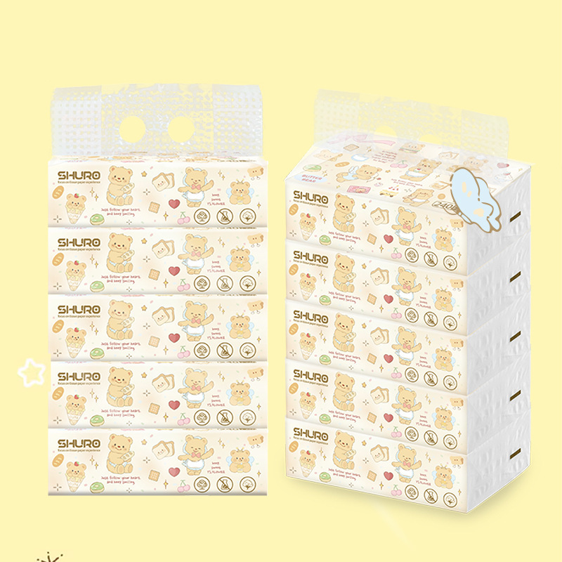 Wholesale Paper Towels, Butter Bear Stereo Embossed Napkins, Bathroom Toilet Paper, Large Packs of Paper