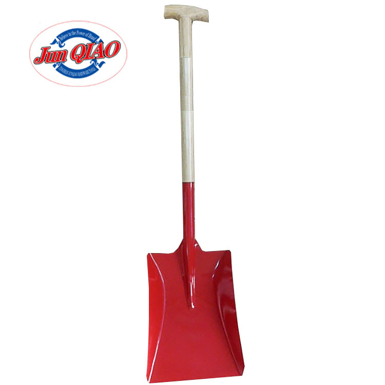 出口欧洲木柄锹西班牙大铁铲农用工具钢锹锰钢淬火大号铁锹 S519T