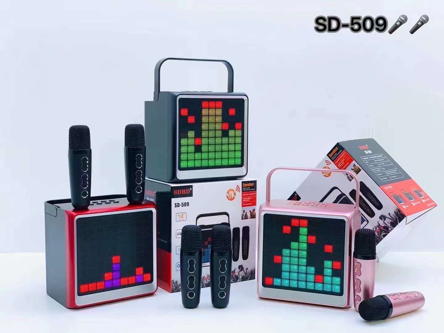 Bluetooth Karaoke Microphone Portable Wireless Outdoor Speaker_voghion.com