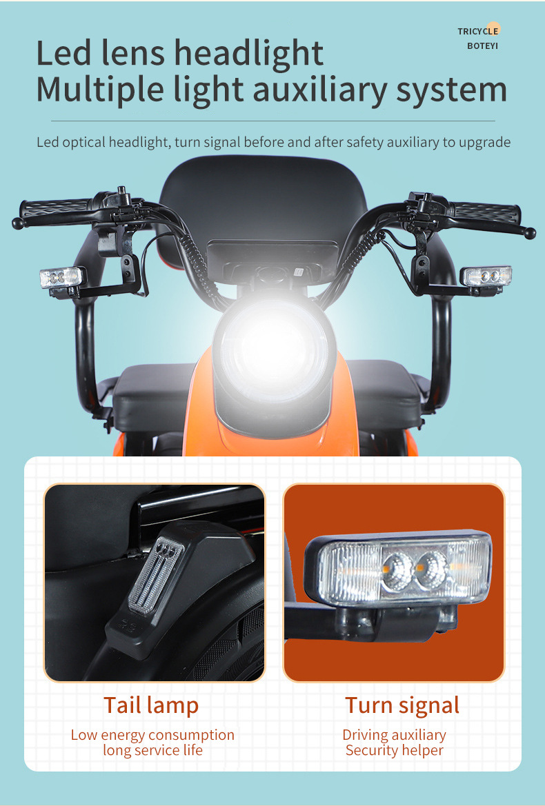 Electric Tricycle for Picking Up Students, Child Safety Design
