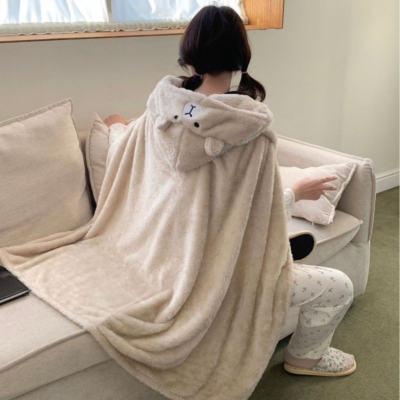 卡通披风懒人披风办公室居家斗篷可外穿加厚披肩秋冬季保暖男女生|undefined