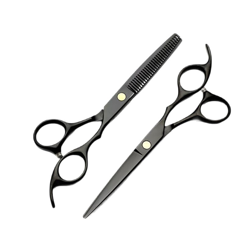 Ciseaux à frange plate noire de 15 cm pour coiffure, effilage, usage domestique et pour enfants_voghion.com