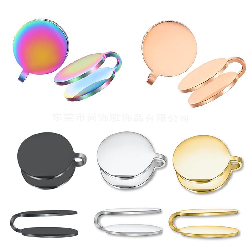 Cross-Border Pressure Earrings Stainless Steel Clip-On Earrings Without Piercing Rainbow Compression Earrings Earrings Factory Direct Sales