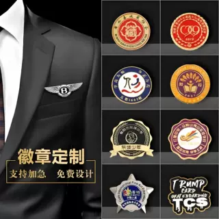 金属徽章胸针订定制公司logo锌合金烤漆学校校徽胸牌胸徽定做批发