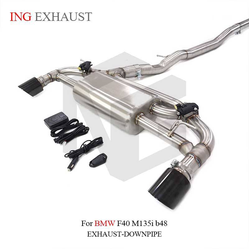 Suitable for BMW F40 M135i B48 catback exhaust system silencer made of stainless steel, with valve