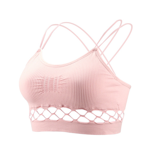 Foreign trade cross-border sexy hollow cross beautiful back-wrapped bra and tube top for women yoga running no rim bra and tube top