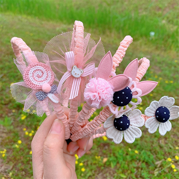 126g Weight Hair Band Hair Accessories Type 1 Piece Quantity Casual, Street Occasion Cloth Material Flower Pattern All Seasons Season Girl'S Gender Pleated Design Cute Style Cute Girl'S Flower Cloth Pleated Hair Band 1