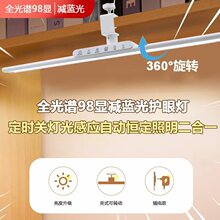 雅格台灯学习用护眼学生书桌磁吸顶灯宿舍儿童充电式阅读灯长条
