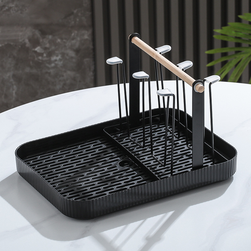 Portavasos invertido con drenaje, estilo japonés, soporte de hierro para cocina al por mayor