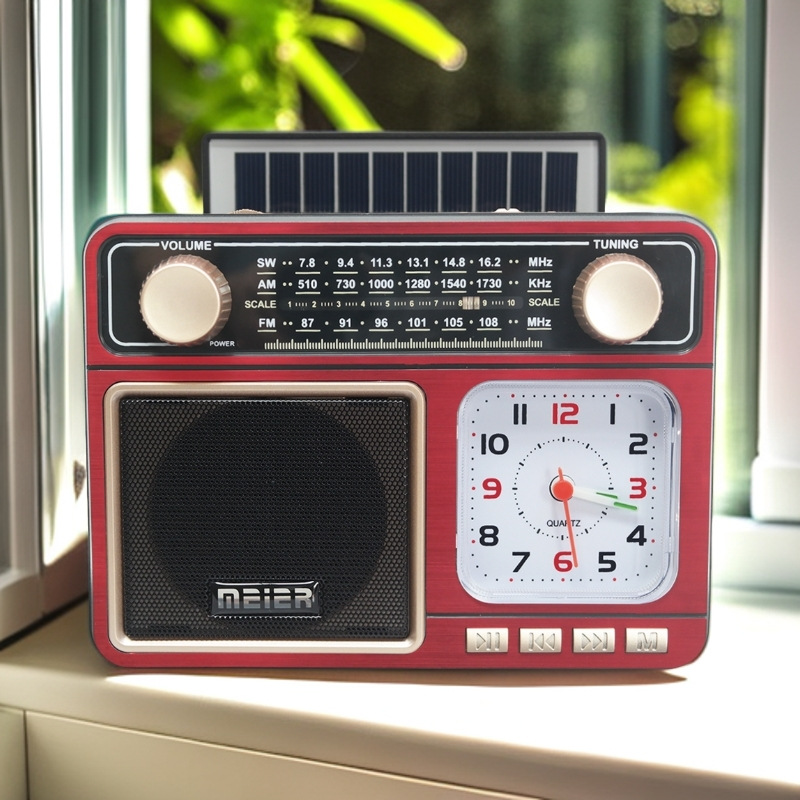 MD-929-S solar retro transfronterizo Bluetooth audio linterna exterior portátil con reloj radio portátil