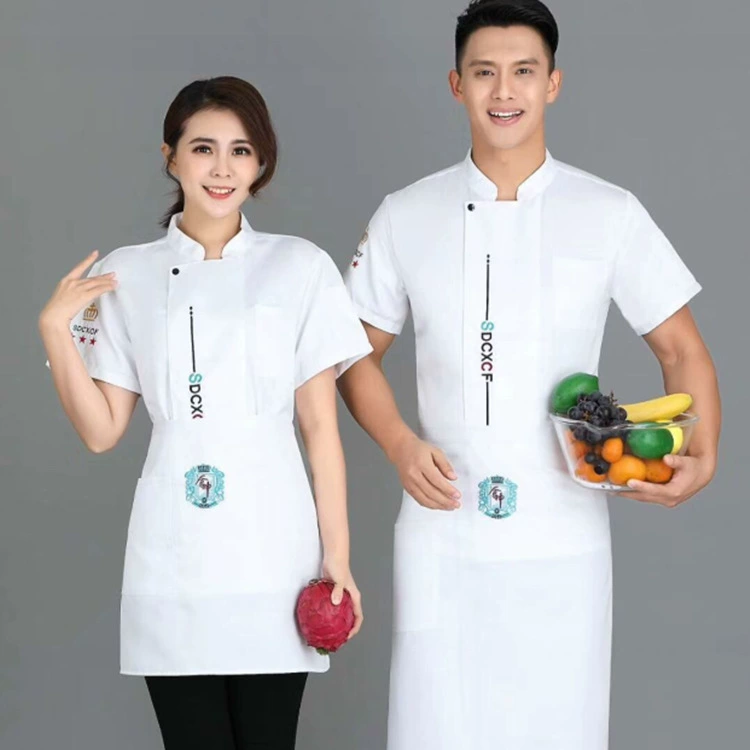 Дышащая спинка, одежда шеф-повара, летняя дышащая рабочая одежда, одежда для ресторана, ресторана, с половиной рукавов, столовая, мужская и женская кухня, оптовая продажа