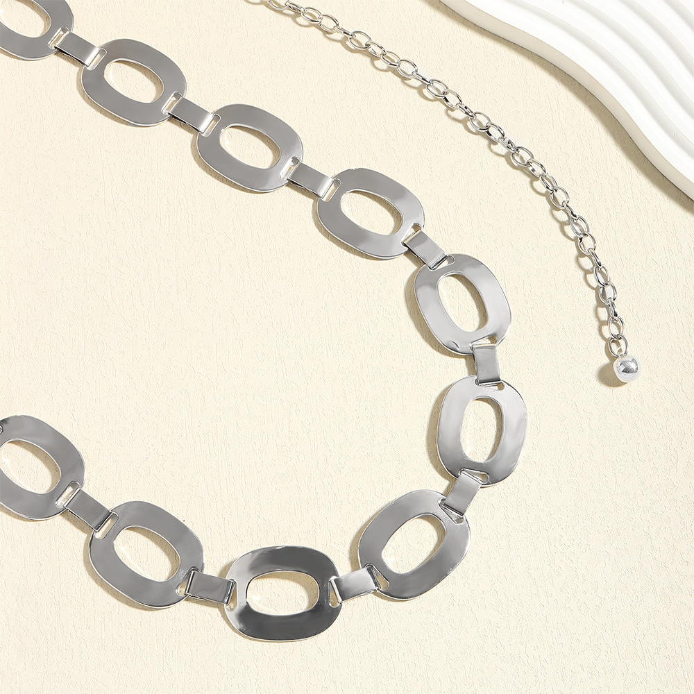 145g Weight Waist Chain Classification 1 Piece Quantity Holiday, Party, Street Occasion Metal Material Oval, Belt Pattern Women's Gender Streetwear Style Streetwear Oval Belt Metal Women's Chain Belts 11