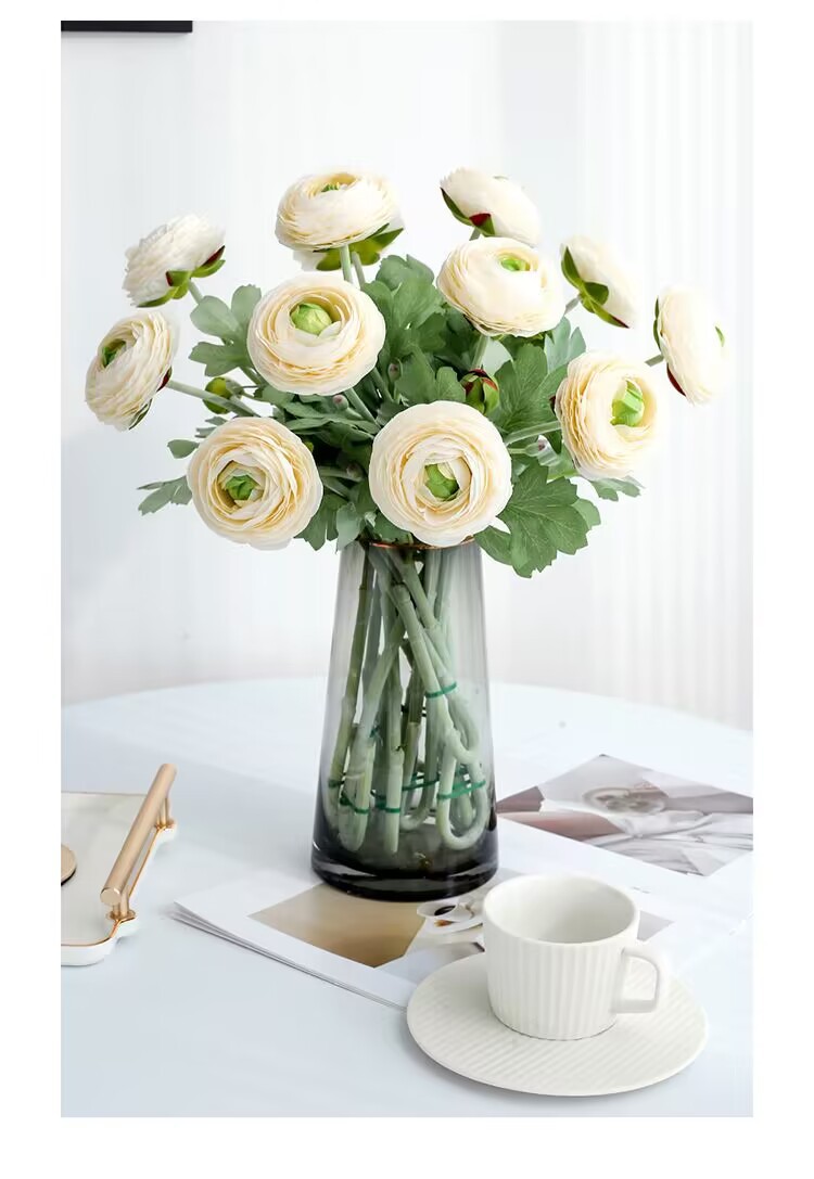 仿真露莲仿真花植绒绢花婚庆家居装饰摄影道具人造花仿真牡丹批发假花详情5