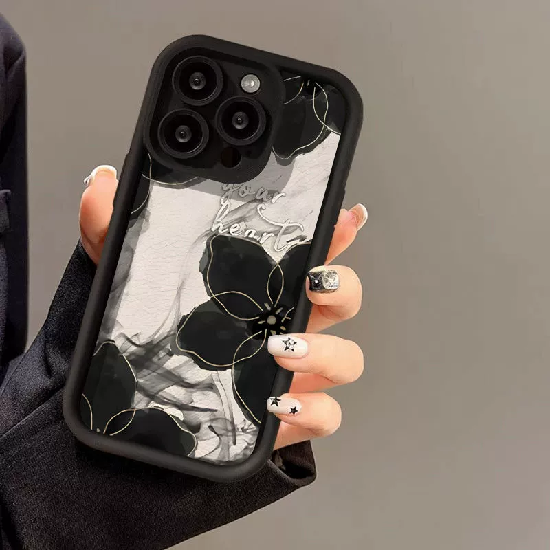 Apple, совместимый чехол для телефона, матовый iPhone 16, цветочный дизайн, iphone, 17promax, 15